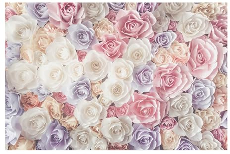 Bilderwelten Fototapete Blumen 255cm x 384cm Modern Natur Rosen Pastell Blumentapete Vliestapete Tapete Wanddeko Ideen Wohnzimmer Schlafzimmer Küche