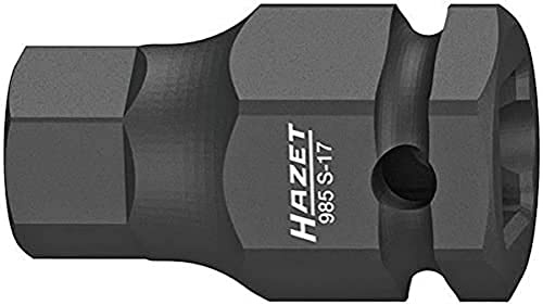 HAZET Kraft-Schraubendreher-Steckschlüsseleinsatz 985S-17, SW 17 mm | 1/2 Zoll (12,5 mm) Vierkant hohl, 24 mm Außen-Sechskant, Antrieb 1/2 Zoll (12,5 mm) Vierkant hohl, 24 mm Außen-Sechskant