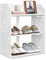 Schuhregal Weiß, Schuhregal Hochkant Schmal 3 Ebenen Regal Standregal Klein Bücherregal Badregal Steckregal Wasserdicht Aufbewahrungsregal für Schlafzimmer Wohnzimmer Badezimmer