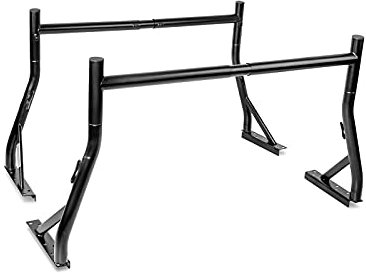 800Ibs Capacity Extendable Steel Pick-Up Truck Ladder Rack Two-bar Set - Black (USPTO Patent Pending)