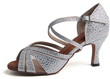 Syrads Scarpe da Ballo Latino Salsa Donna Scarpe da Ballo da Sala Tango Valzer Kizomba Bachata Danze al Coperto 1050