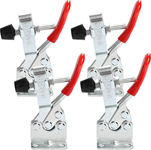 ZKSMNB Kniehebelspanner Schnellspanner, 4Pcs Toggle Clamp GH-201-B, 90kg Fassungsvermögen, Geeignet für Schleifwerkzeugbau, Holz- und Metallverarbeitung
