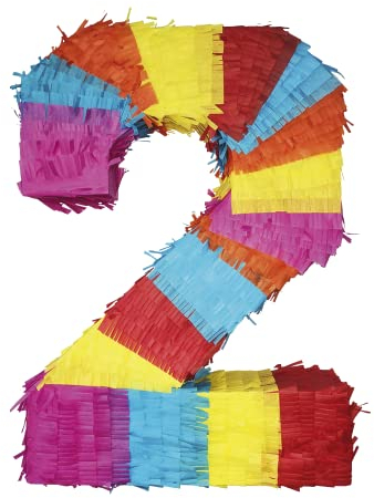 Pinata Zahlen 0-9 Kinder Geburtstag Schlag-Pinata 50 x 35 x 8cm Dekoration Geburtstagsdeko (2)