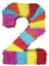 Pinata Zahlen 0-9 Kinder Geburtstag Schlag-Pinata 50 x 35 x 8cm Dekoration Geburtstagsdeko (2)
