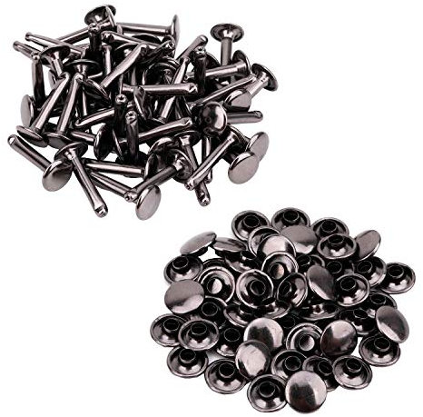 Trimming Shop Extra Lang Doppel Kappe Nieten, Messing Tubular Nieten Für Machen Handtasche, Hundehalsband, DIY Lederwaren, Schuhe, Reparatur Bekleidung - Aus Rotguss, 9mm x 20mm