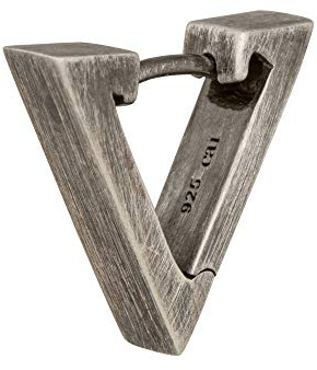 cai Herren Single-Creole 925/- Sterling Silber 1,5cm oxidiert Silbergrau 274210042