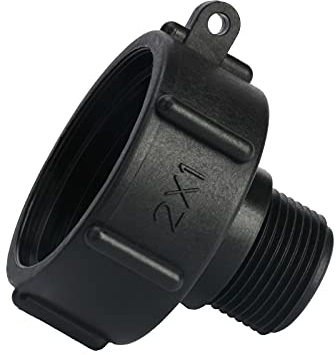 IBC-Tankadapter Kunststoff-Schlauchhahnanschluss S60X6 1 Grobgewindekappe Wasserspitzenhahnadapter für IBC-Tonnenventil