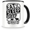 Samunshi® Schaf Tasse mit Spruch Eat Sleep Sheep Repeat Geschenk für Schäfer Kaffeetasse groß Lustige Tassen zum Geburtstag schwarz 300ml