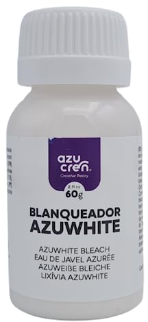 Azucren, Lebensmittelfarbe für Kuchendekoration, Backen, Kekse, Macaron, Rein-Weiß Farbe, Konzentrierte Lebensmittel Gelfarbe für Buttercreme, Zuckerpaste, Royal Icing und Kuchenmischungen, 60 G