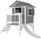 AXI Spielhaus Beach Lodge XL in Grau mit Rutsche in Weiß | Stelzenhaus aus FSC Holz für Kinder | Kleiner Spielturm für den Garten.