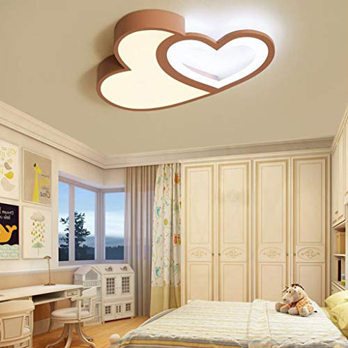 LED Heart-Shaped Ceiling Light dimmable Modern Love Heart Ring Design Acrylic Metal Chandelier for Dining Room Bedroom Living Room Girl boy Ceiling Light [Energy Class A ++],Pink