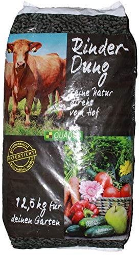 12,5kg QUADRO RinderDung gekörnter Naturdünger, Kuhmist, Rindermist, Obst und Gemüse