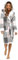 Lora Dora Robe de chambre de luxe à carreaux tartan à capuche Sherpa pour femme, gris, L