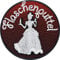Aufbügler FLASCHENPUTTEL Patch zum annähen | Kostüm Aufnäher Aschenputtel mit Flasche Junggesellenabschied Mädelstrip Hochzeit Team Braut Prinzessinnen Geschenk Frauen Bügelbild 80x80mm