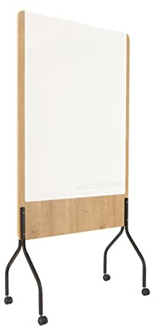 ROCADA Moderationstafel mobil NATURAL anthrazit Eiche magnetisch auf Rollen | flexibel für Workshops, standfest fixierbar, haftende Oberfläche, Ablageschale für Zubehör, natürliche Holzoptik