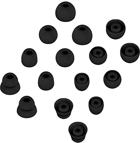 Replacement Eartips Silicone Buds for Powerbeats Pro Beats Wireless Earbuds Fit in Charging Case, Soft Flexible Noise Reduce For Beats Flex/BeatsX Eartips Gels Accessories 8Pairs (Black)