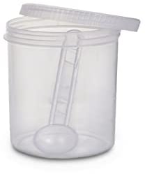 Lot de 3 bocaux de rangement en plastique avec couvercle à visser et cuillère pour cuisine, herbes, épices, bonbons, 500 ml