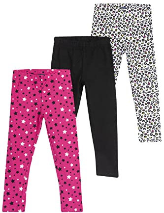 Chicco Set di Leggings in Cotone, Pantaloni Sportivi Bambine e Ragazze, Fucsia, 8 Anni