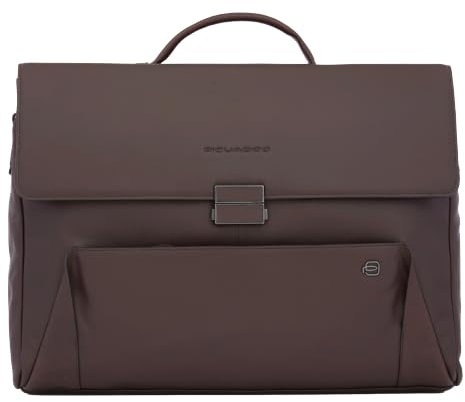 PIQUADRO Pan, Aktentasche aus Leder für Herren, dunkelbraun, 15 pollici, Zeitgenössisch