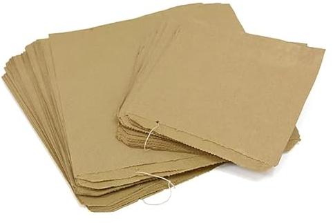 ezkart 100 Stück – vielseitige braune Papiertüten in verschiedenen Größen für Lebensmittel, Gemüse, Brot und Obst, ideal als Sandwich, Kuchen, Papier-Lebensmittelbeutel, Pick- und Mixbeutel