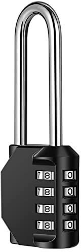 Maddity Candado Combinacion - Candado Taquilla - Candado Numerico - Candado Seguridad - candado taquilla gimnasio - Combinación de 4 Dígitos (1, XL Largo)