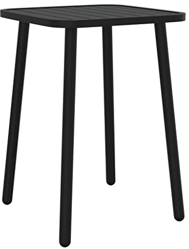 vidaXL Gartentisch, Garten Esstisch Latten-Design, Terrassentisch Stahlgestell, Gartenmöbel Tisch, Modern, Anthrazit 50x50x71cm Stahl