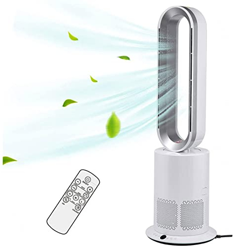 Bladeless Heater Fan, Hot Cool Hepa Air Purifier 3 In 1 Home Portable Air Purifier, Removes 99.97% of Pollen, Allergy Particles, Dust, Smoke, Portable Air Cleaner for Bedroom