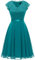 Dressystar Cocktailkleid Damen Elegant für Hochzeit A Linie Sommerkleid Abiballkleid Kurz Festliches Kleid Pfauengrün S