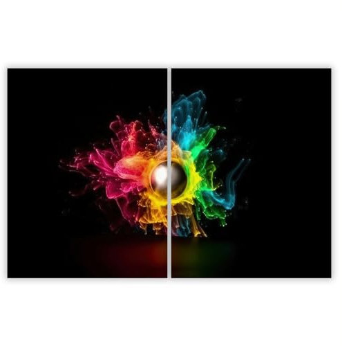 SMTDeco Protection plaque de cuisson, vitrocéramique, verre trempé, pour cuisinières électrique, à induction,planche à découper 2 x 40x52 cm Lot de 2. Lampe Explosion Noir (106517)