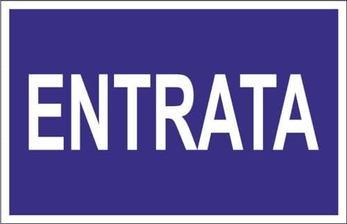 M-ITALY CARTELLO SEGNALETICO - Entrata mod. 2 - Adesivo Extra Resistente, Pannello in Forex, Pannello In Alluminio (30x42, Adesivo)