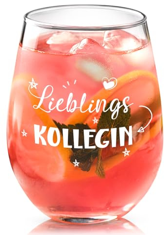 Joymaking Weinglas mit Spruch - Lieblingskollegin, Arbeitskollegin Geschenk, Beste Kollegin Geschenk, Lieblingskollegin Weinglas, Geschenk für Kollegin zum Geburtstag Weihnachten Jobwechseln 17oz