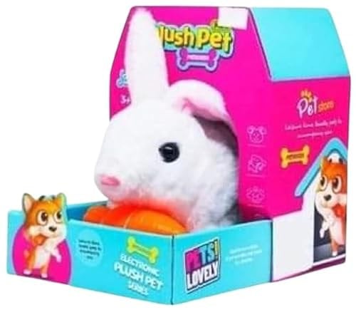 PNJB Electronic Plush Pet Series Rabbit, Fun And Dynamic Play, Funny Bunny Toy, Promote Motor Skills, Educational and Fun Toy, Realistic Sound Effects