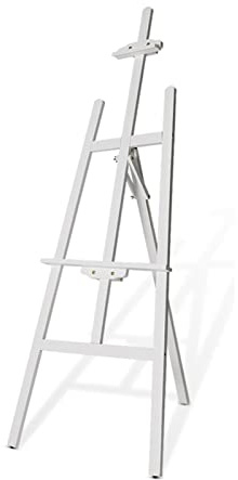 Cavalletto per pittura, supporto per esposizione di poster Cavalletto artistico in legno con cornice ad A, treppiede portatile pieghevole (Bianco 150 cm)