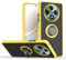 SEAHAI Funda para OPPO Reno 12F 4G / OPPO Reno 12 FS 5G (Reno12 F 5G) Estuche, Translúcida Escarchado Duro PC Carcasa Antigolpes TPU Bumper Silicona Cubierta con 360° Anillo Soporte de Metal, Amarillo