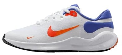 Nike Revolution 7 Schuh für ältere Kinder, White/Team Orange-Astronomy Blue, FB7689-102, 35 EU (3Y US)
