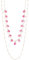 Bulinlin Damen Lange Kette Gold Lange Perlen Statement Kette Gold Modeschmuck Geburtstagsgeschenk für Frauen(Hot pink)