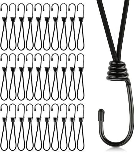 Spanngummi mit Haken, 30 Stück Planenspanner mit Spiralhaken 18cm Expander Gummi Spanner Spannfix für Planen, Netze, Banner, Spannseile, Expanderschlingen, Spannhaken