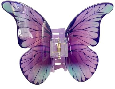 Damen Schmetterling Haarspangen Acryl Schmetterlings Haarklammern Haarclip Rutschfeste Haarnadel Haarschmuck Hair Jaw Clip Kopfbedeckung für Frauen Mädchen für Tägliches Tragen,Lila