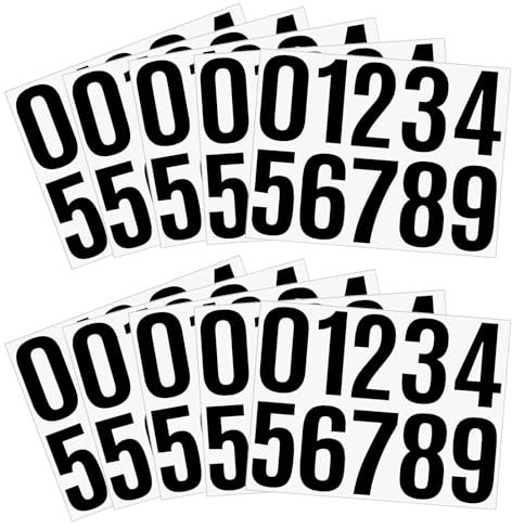 100Pcs Mailbox Number Stickers, Black Number Stickers Waterproof Stick On Numbers, 4Inch Self Adhesive Numbers Stickers Door Numbers Stick on, Vinyl Sticky Numbers for Mailbox Door Car Dustbin
