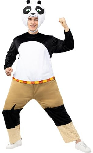 Funidelia | Déguisement Kung Fu Panda pour femme et homme Dessins Animés, Films et Cinéma - Déguisement pour Adultes et accessoires pour Halloween, carnaval et fêtes. - Taille unique - Blanc