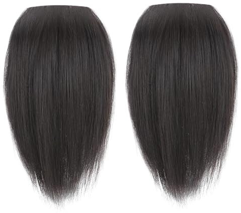 Haarteile für Frauen, 2pcs 9,8 Zoll unsichtbares Haar Topper Dicke Clip auf weiblichen oberen Haarstücken zum Hinzufügen von Haarvolumen unsichtbarer Haarklammern, braunschwarz
