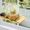 MEWOOFUN Hamac Chat Fenetre Pliable Lit pour Chat avec des Ventouses Stables Tapis réversible Jusqu'à 18kg (Brown, M)