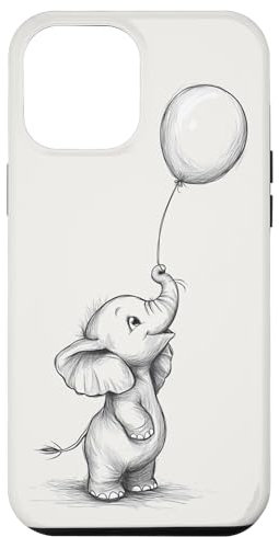 iPhone 12 Pro Max Cute, white, elephant phone Case