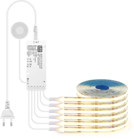 KEALLANS Berührungssensor unter der Schrankbeleuchtung COB LED-Streifen, dimmbar, geeignet für Schlafzimmer, Schrank, Innenküche, EU-Stecker und einfach zu verwenden