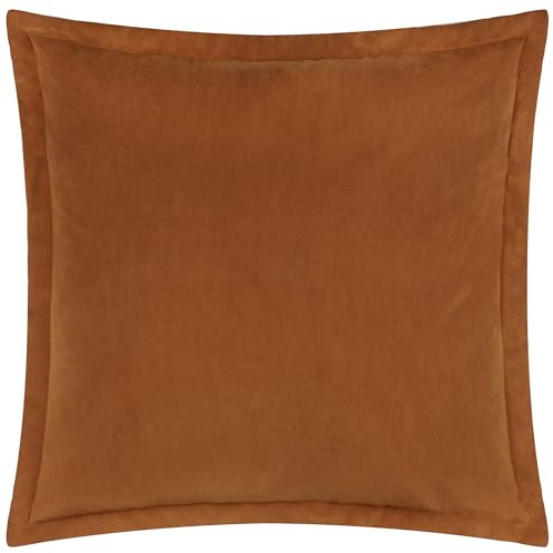 Yard Merton Velvet Polyester Filled Cushion (Pecan, 55 x 55 cm) | Soft velvet finish with piped detailing with a soft polyester filling for a refined, contemporary look