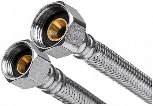 Tuyau flexible 3/8 x 1/2 pouce – tuyau renforcé en acier inoxydable de 1000mm – raccord du tuyau au robinet