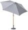 GardenKraft 11409 2.7m Outdoor Garden Parasol/Tilt & Crank Mechanism/Steel Pole with Wooden Effect/UV 30 Protection/Durable Polyester Material/Light Grey Colour