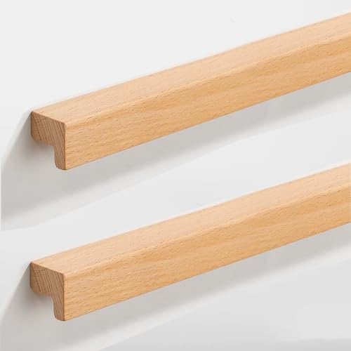 SYZOW 6 Stück Möbelgriffe, Schrankgriffe Holz, Lochabstand 320mm Holz Griffe Möbel