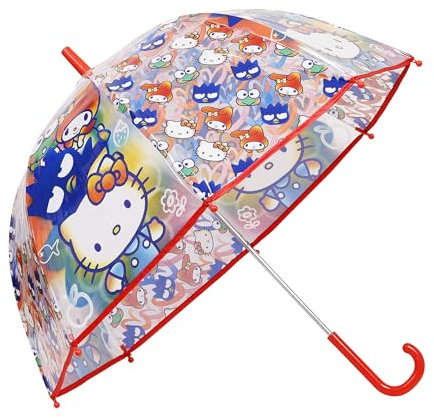 Kids Euroswan Hello Kitty Regenschirm aus transparentem Fiberglas, mehrfarbig, Einheitsgröße