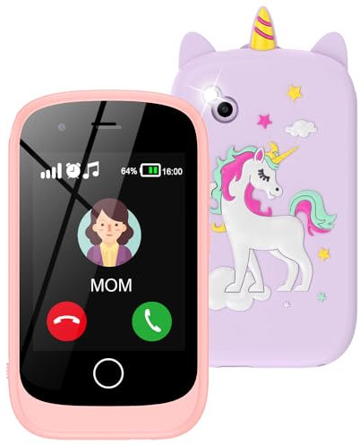 Kids Phone for Girls Boys, 2.8 Inch Touchscreen Learning Toy for Kids Age 4-12 with Phone call, Camera, Game, Music, Alarm, kids mobile phones Christmas Birthday Gifts (Matte pink)